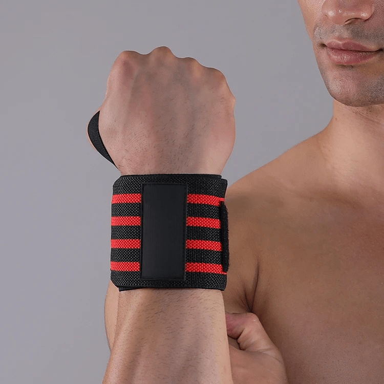 Protege Poignet - WeightLiftingWristWraps™ - Rayures Rouge - ConditionPhysix