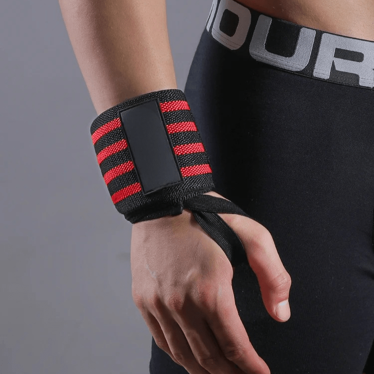 Protege Poignet - WeightLiftingWristWraps™ - Rayures Rouge - ConditionPhysix